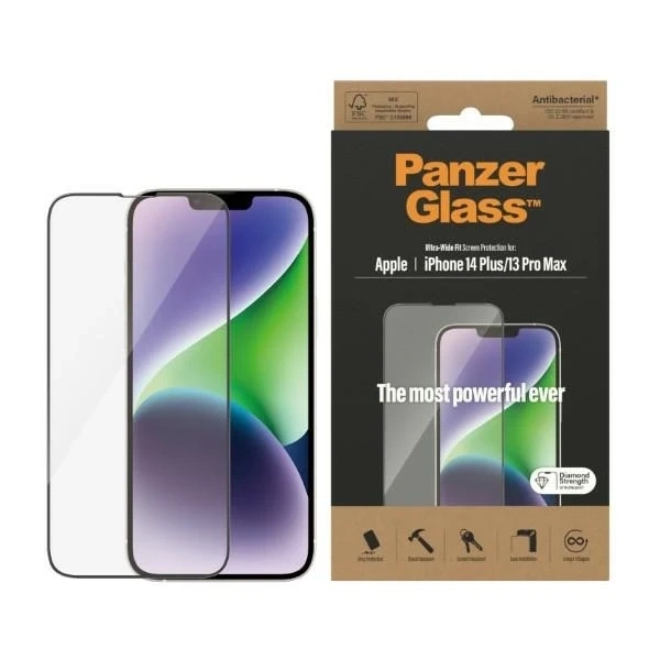 PanzerGlass Ultra-Wide Fit pre iPhone 14 Plus / 13 Pro Max 6,7" Antibakteriálna ochrana obrazovky 2773