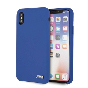 BMW BMHCPPXMSILNA pevné ochranné puzdro na telefón pre Apple iPhone X /Xs blue/navy Silicone M Collection