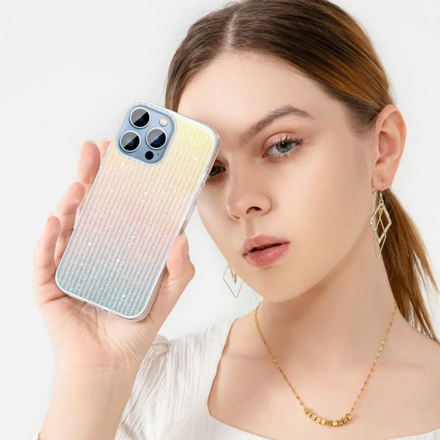 Kingxbar Travel Series Luxury Elegant Case для iPhone 13 Pro Blue / Orange (Clouds)