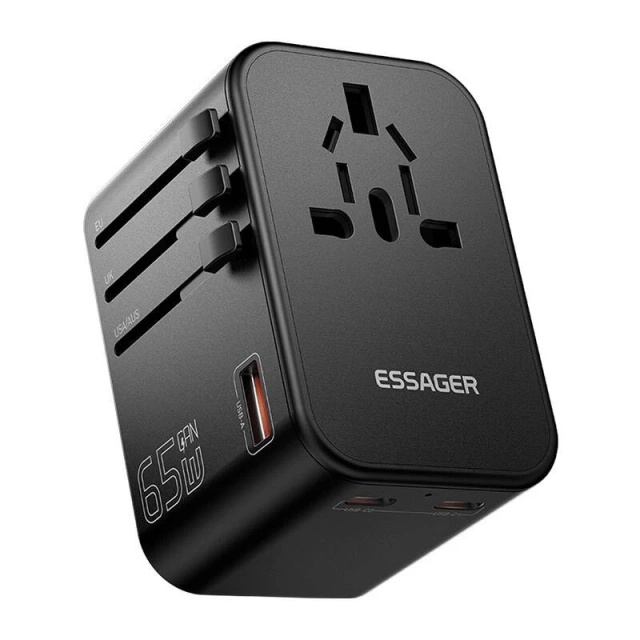 Essager ECT65-LT01-Z 65W Travel Power Adapter with Black