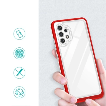 Clear 3in1 case for Samsung Galaxy A32 5G gel cover with frame red