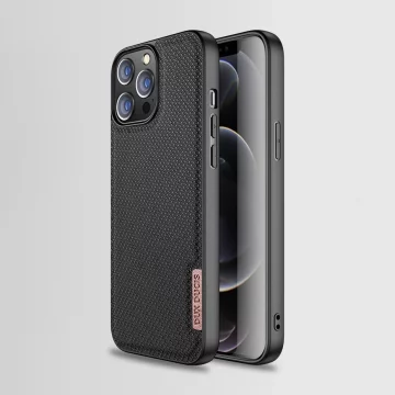 Kryt pouzdra Dux Ducis Fino pokrytý nylonovým materiálem iPhone 13 Pro Max šedý