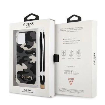 Guess GUHCP12MKSARBK iPhone 12/12 Pro 6,1" Czarny/Black Hardcase Camo Collection