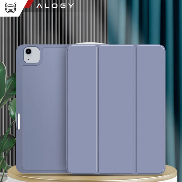 Etui ochronne z rysikiem do Apple iPad Air 13" 2024/2025, iPad Pro 12.9" 2018-2022 obudowa na tablet Fioletowe + Szkło