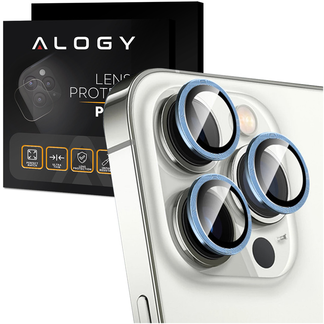 Захисні скляні кришки Alogy Metal Lens для Apple iPhone 13 Pro / 13 Pro Max Blue