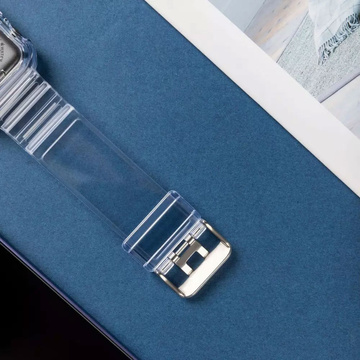 Športový náramok silikónový náramok s puzdrom na hodinky Apple Watch 1 2 3 38 mm priehľadné
