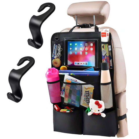 Car organizer for car seat backrest car seat Alogy protector for tablet Black 2x headrest holder