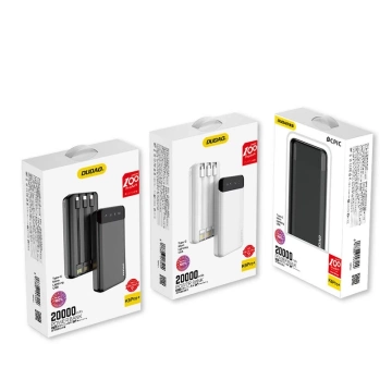 Dudao capacious powerbank with 3 built-in cables 20000mAh USB Type C micro USB Lightning white (Dudao K6Pro )