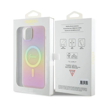 Etui Guess GUHMP15MHITSP do iPhone 15 Plus 6.7" hardcase IML Iridescent MagSafe różowy/pink