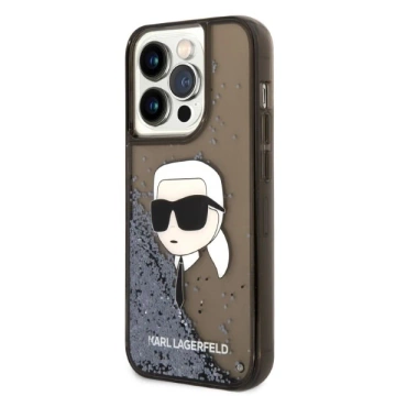 Etui Karl Lagerfeld KLHCP14XLNKHCK na iPhone 14 Pro Max 6,7" pevné puzdro Glitter Karl Head čierne/čierne