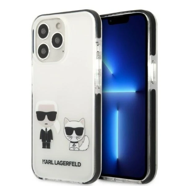 Ochranné puzdro na telefón Karl Lagerfeld KLHCP13LTPEKCW pre Apple iPhone 13 Pro / 13 6,1" pevné puzdro biele/biele Karl