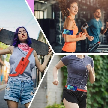Púzdro na lano Silikónové puzdro na šnúrku Peňaženka s popruhom na šnúrku pre Samsung Galaxy A23 Black