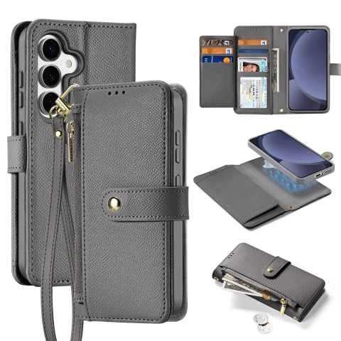 Etui do Samsung Galaxy S25 Dux Ducis Lawa Skórzane Szare