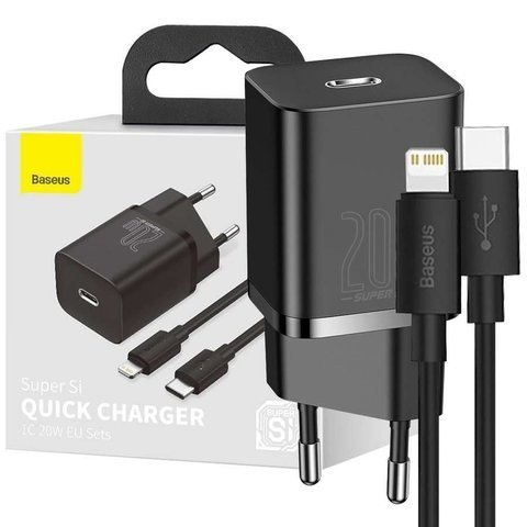 Baseus USB-C PD 20W nástěnná nabíječka 1m USB-C to Lightning kabel