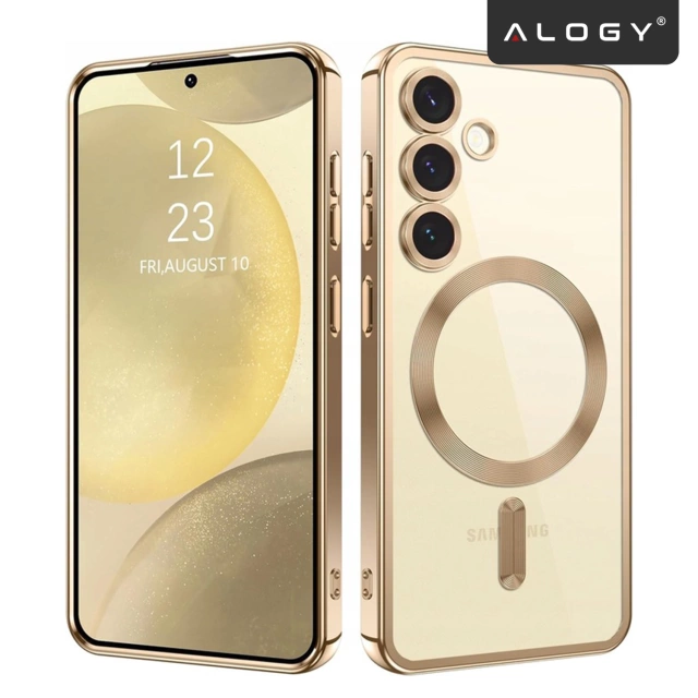 MagSafe Case for Apple iPhone 16 Pro Max Alogy Glamour Luxury Ring Case Gold-Transparent
