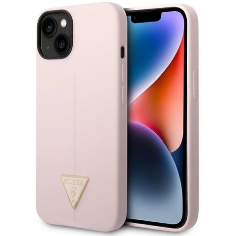 Etui Guess GUHCP14MSLTGU do Apple iPhone 14 Plus 6,7" fioletowy/fialový pevný obal silikónový trojuholník