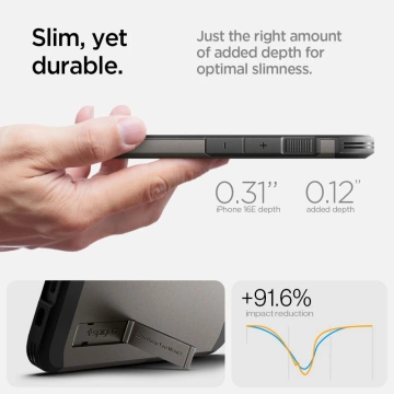 Kryt pro iPhone 16E Spigen Tough Armor Mag MagSafe Gunmetal