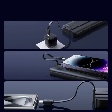 Powerbanka Joyroom 10000mAh 22,5W se 2 kabely - připravená k nabíjení