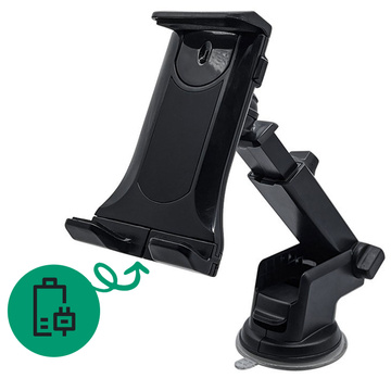 Автомобільний тримач для телефону планшет лобове скло приладова панель для автомобіля міцний регульований 4.7-11 дюймів чорний