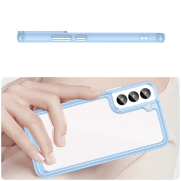 Protective phone case Outer Space Case for Samsung Galaxy S23 Plus cover with a flexible frame blue