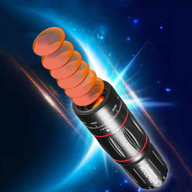 Teleskop s objektivem Telescope Spotting Scope Alogy Stativ Monokulární stativ s 28x zoomem Držák telefonu černý