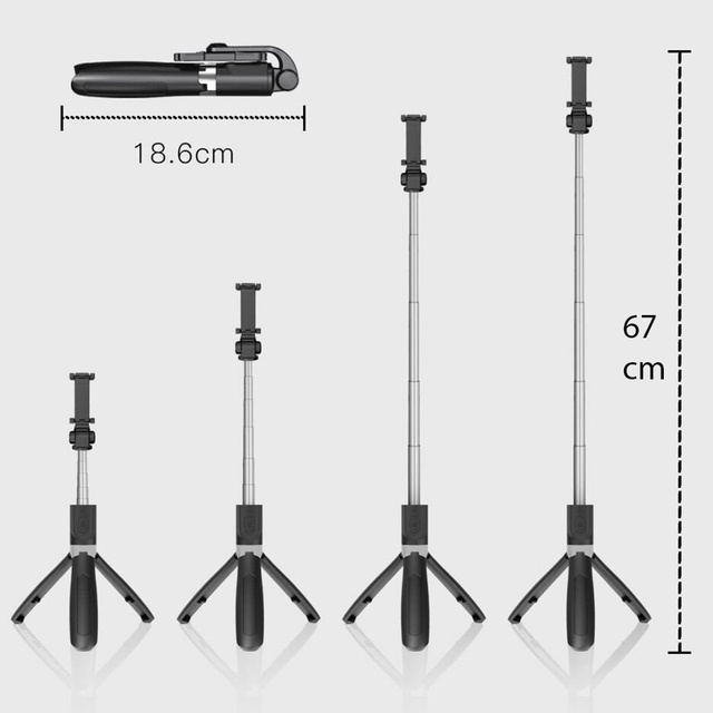 Selfie Stick Tripod P50 Halterung für einen Telefon-Fotostick Bluetooth-Fernbedienung Schwarz