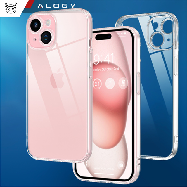 Pouzdro pro iPhone 15 Housing Case Silikonový průhledný ochranný kryt objektivu Alogy Slim