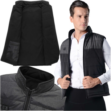 Beheizte Weste, beheizbar, für Damen und Herren, gesteppt, ärmellos, elektrische Jacke, Unisex, Größe M, Winter, warm, Schwarz, Grau