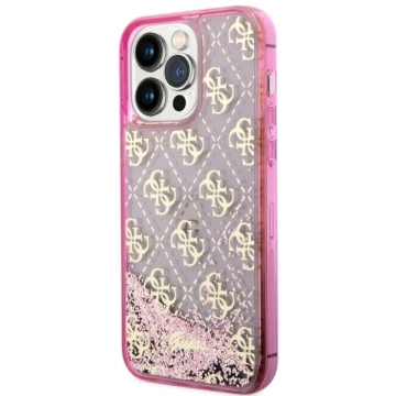 Pevné puzdro Etui Guess GUHCP14LLC4PSGP na iPhone 14 Pro 6,1" Liquid Glitter 4G Transculent
