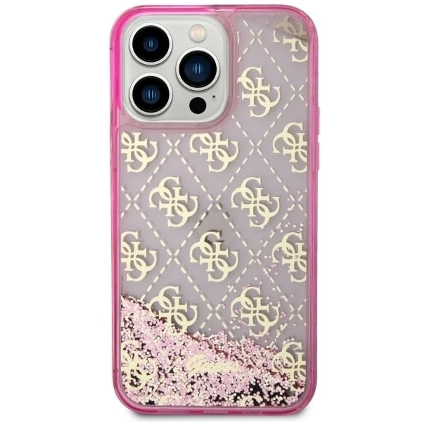 Etui Guess GUHCP14LLC4PSGP do iPhone 14 Pro 6.1" hardcase Liquid Glitter 4G Transculent