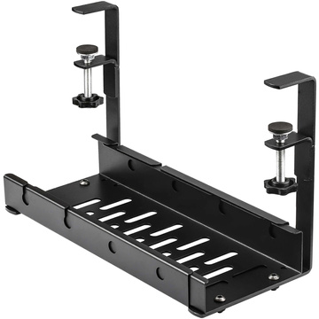 Kabel-Organizer unter der Tischplatte, verstellbare Ablage für Kabel, Schreibtischleiste, Aluminiumhalter Alogy Black