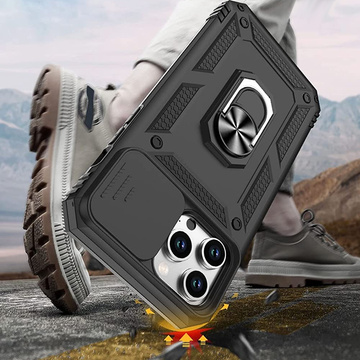 Armored Case для Apple iPhone 13 Pro with Camera Cover Alogy Camshield Stand Ring Duty Black