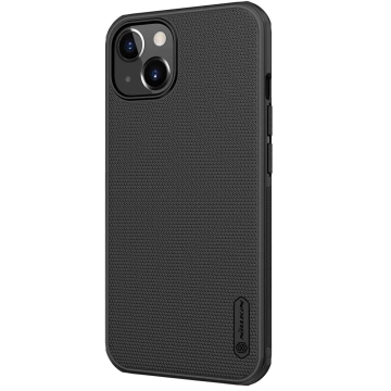Pevný kryt Nillkin Super Frosted Shield na iPhone 13 stojan čierny