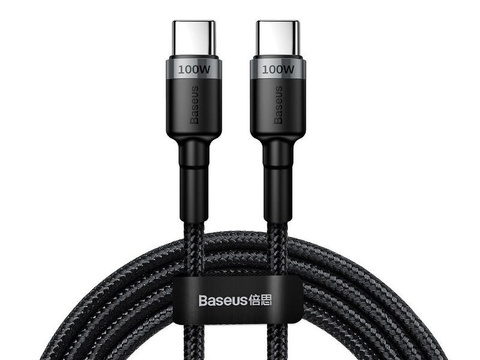 Kábel 2m Baseus Cafule USB-C Quick Charge 3.0 PD 2.0 100W 5A Szary