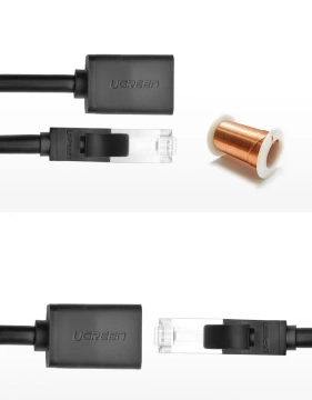 UGREEN Ethernet prodlužovací kabel RJ45 Cat 6 FTP 1000 Mbps 2 m černý (NW112 11281)