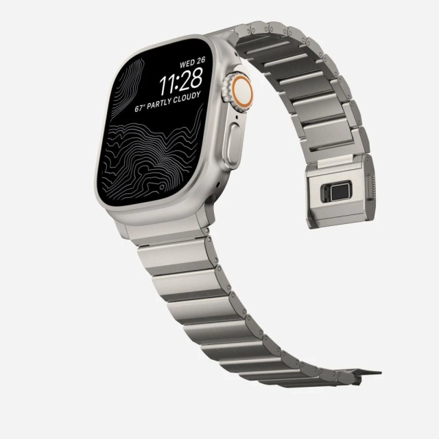 Steelband Bracelet Strap for Apple Watch 4 / 5 / 6 / 7 / 8 / 9 / Se / Ultra 1 / 2 (42 / 44 / 45 / 49 Mm) Titanium