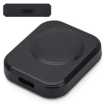 Nabíjačka Apple Watch Alogy s portom USB-C, mini prenosná nabíjačka, čierna