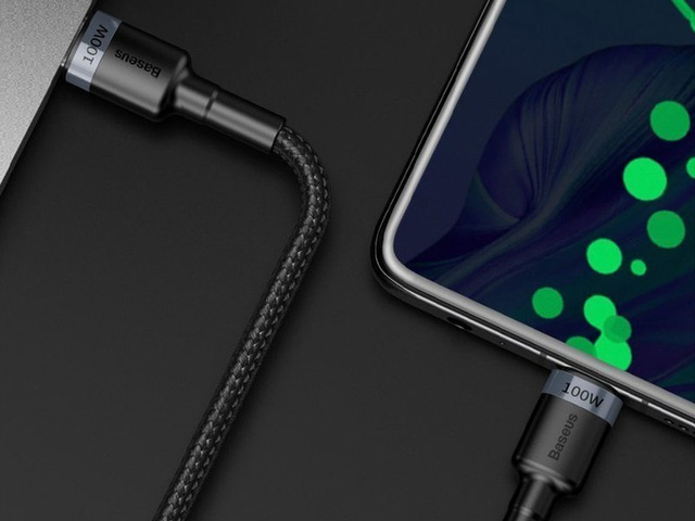 Kábel 2m Baseus Cafule USB-C Quick Charge 3.0 PD 2.0 100W 5A Szary