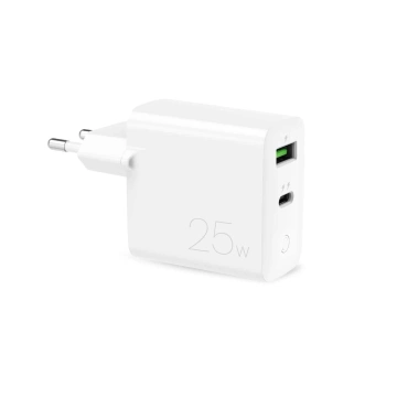 Ładowarka Puro 25W PD USB-C + USB-A Fast Charge PPS – biała