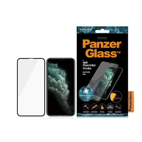 PanzerGlass E2E Super sklo pre iPhone XS Max /11 Pro Max Case Friendly Antibakteriálne čierne/čierne