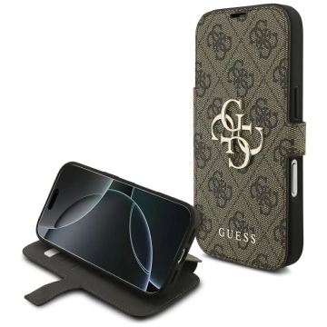 Etui Guess do iPhone 17 Pro Book 4G Metal Logo Brown