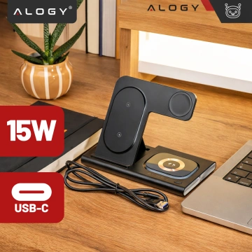 Bezdrôtová nabíjačka pre Samsung: Bezdrôtová nabíjacia stanica 3 v 1 pre Samsung Galaxy Watch 7/6/5/4/3 Pro Classic, Galaxy Buds pre S24 Ultra, S23, S22, S21, S20, Note 20/10, Z Fold