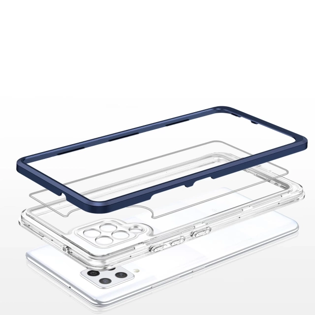 Прозорий чохол 3в1 для Samsung Galaxy A42 5G Frame Gel Cover Blue