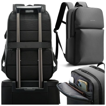 Vodotesný batoh Bange 26L na notebooky do 15,6" – priestranný a pohodlný, odolný a priedušný, do mesta aj na cesty, do práce a lietadla, unisex – sivý
