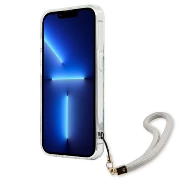Guess GUHCP13SHFLSN iPhone 13 mini 5,4" zielony/grünes Hardcase Flower Strap
