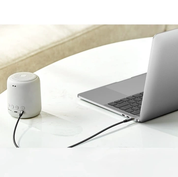 Angled cable UGREEN AUX 2 x mini jack 3.5 mm 1.5 m blue (AV112)