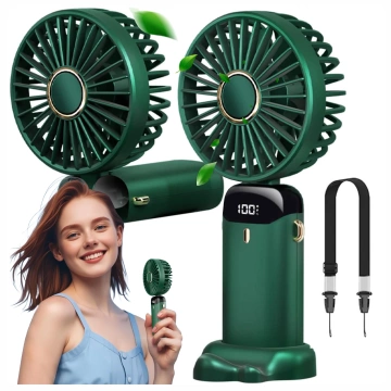 Fan Fan Handheld Fan Wireless Alogy Desktop Portable Handheld with Phone Holder USB-C Navy Blue