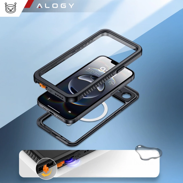 Waterproof Case for Apple iPhone 16e Alogy HydroArmor™ IP68 Case with a Transparent Back 360 Armored Case