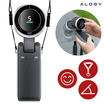 Schreibtischventilator, Standventilator, kleiner Umwälzventilator mit Clip, kabelloser Handventilator, 500 mAh, USB-C, Alogy White