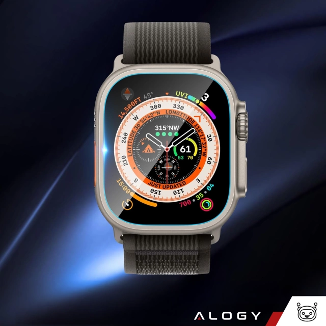 Tempered Glass for Apple Watch Ultra 2 / Ultra 49mm for Alogy Screen Protector 9H with Positioning Frame